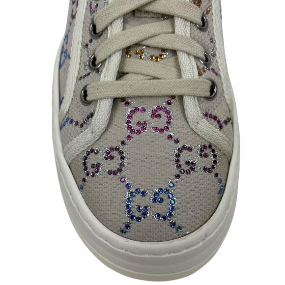 Gucci 1977 Treck Multicolor Crystal GG Canvas Platform Sneaker Size 38.5 - Picture 6 of 13